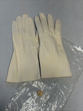 Cream Washable Doe Vintage Women's Leather Gloves Made in England Size 7